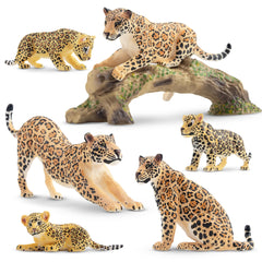 Toymany leopards family figures display lifelike poses for imaginative play.