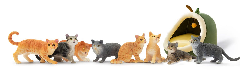 Toymany orange cat figurine standing with vivid colors for imaginative play