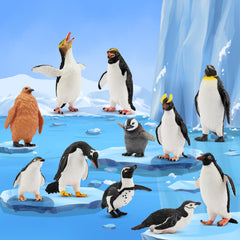 Toymany penguin figurines featuring hand-painted textures and vivid colors.