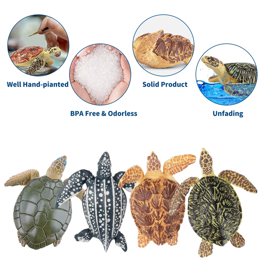 Toymany sea turtle figurine 3 realistic texture for storytelling and learning