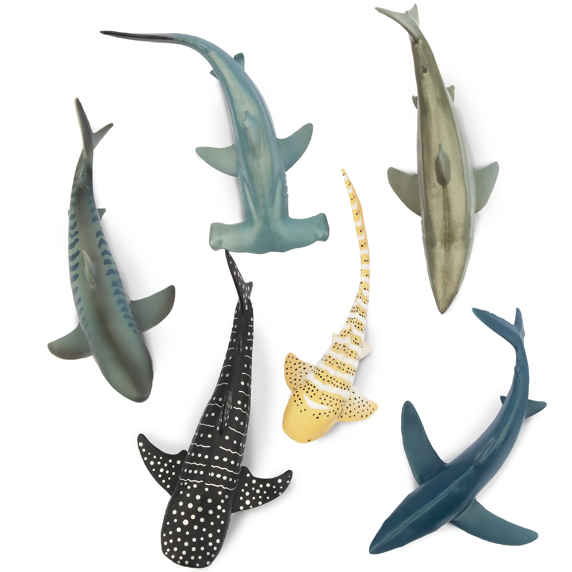 Toymany shark figurines realistic detail with hand-painted textures for vivid display.