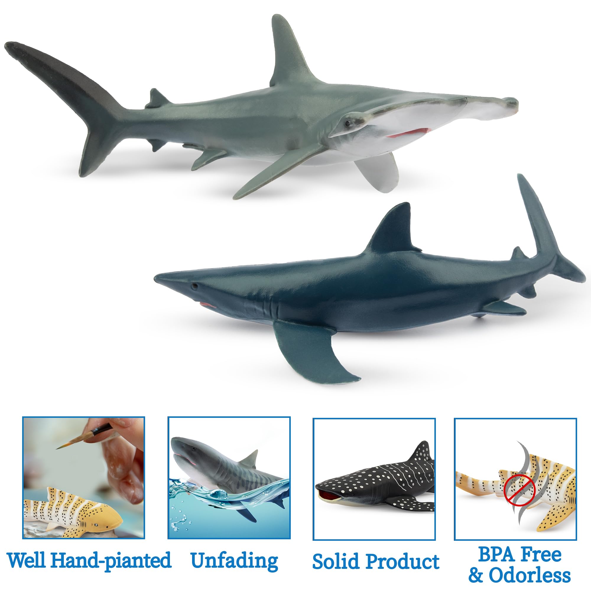 Toymany shark figurines safety materials ensure safe, durable play for kids.