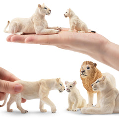 Toymany white lion cubs group inviting playful exploration for imaginative scenes