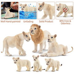 Toymany white lion figure hand-painted detail enhances vivid display