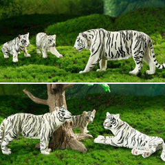 Toymany kids room decor with white tiger figurines for playful learning