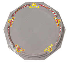 TOYMECA stadium features a flat base for stable, chip-free battles.