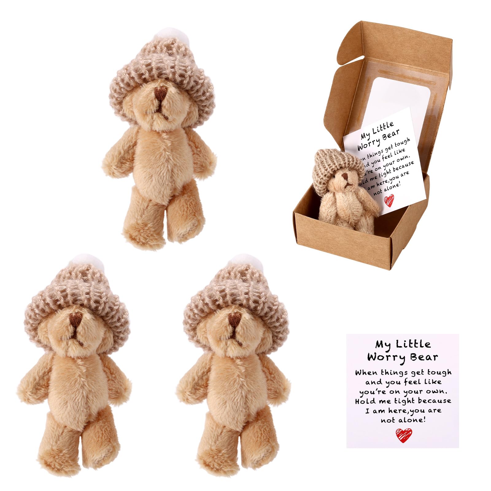 TOYMIS three mini plush bears in a gift box, ready to brighten someone’s day.