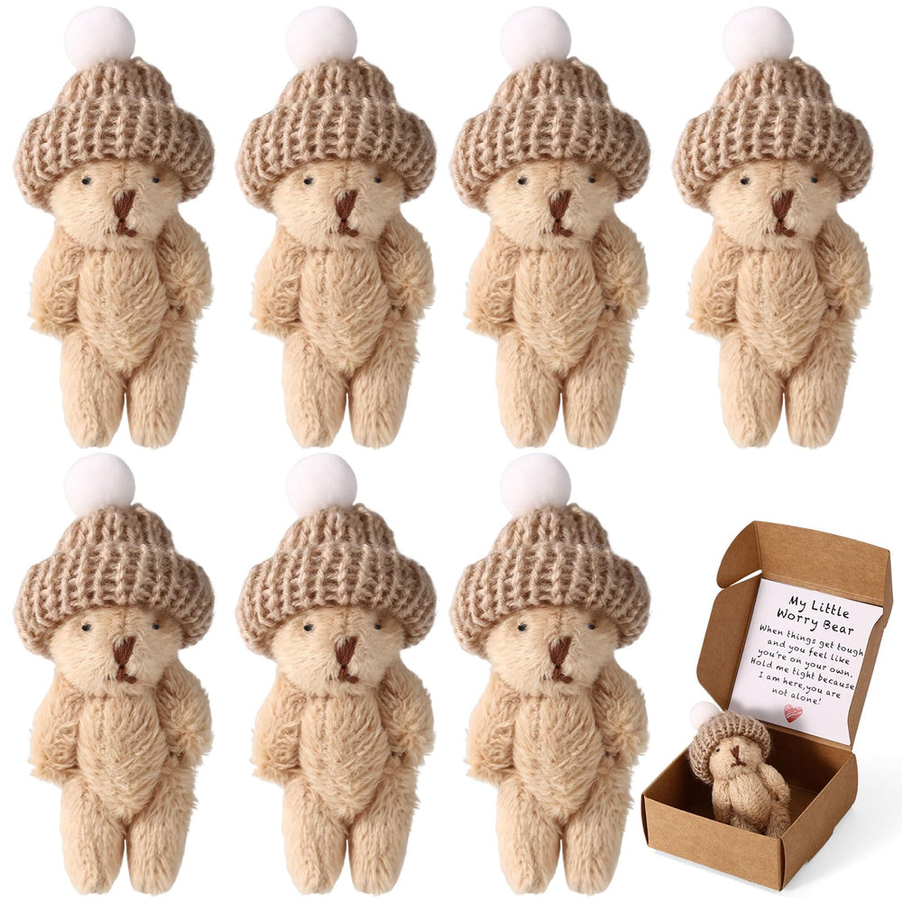 TOYMIS mini plush bear in box, perfect desk decor and a thoughtful gift.