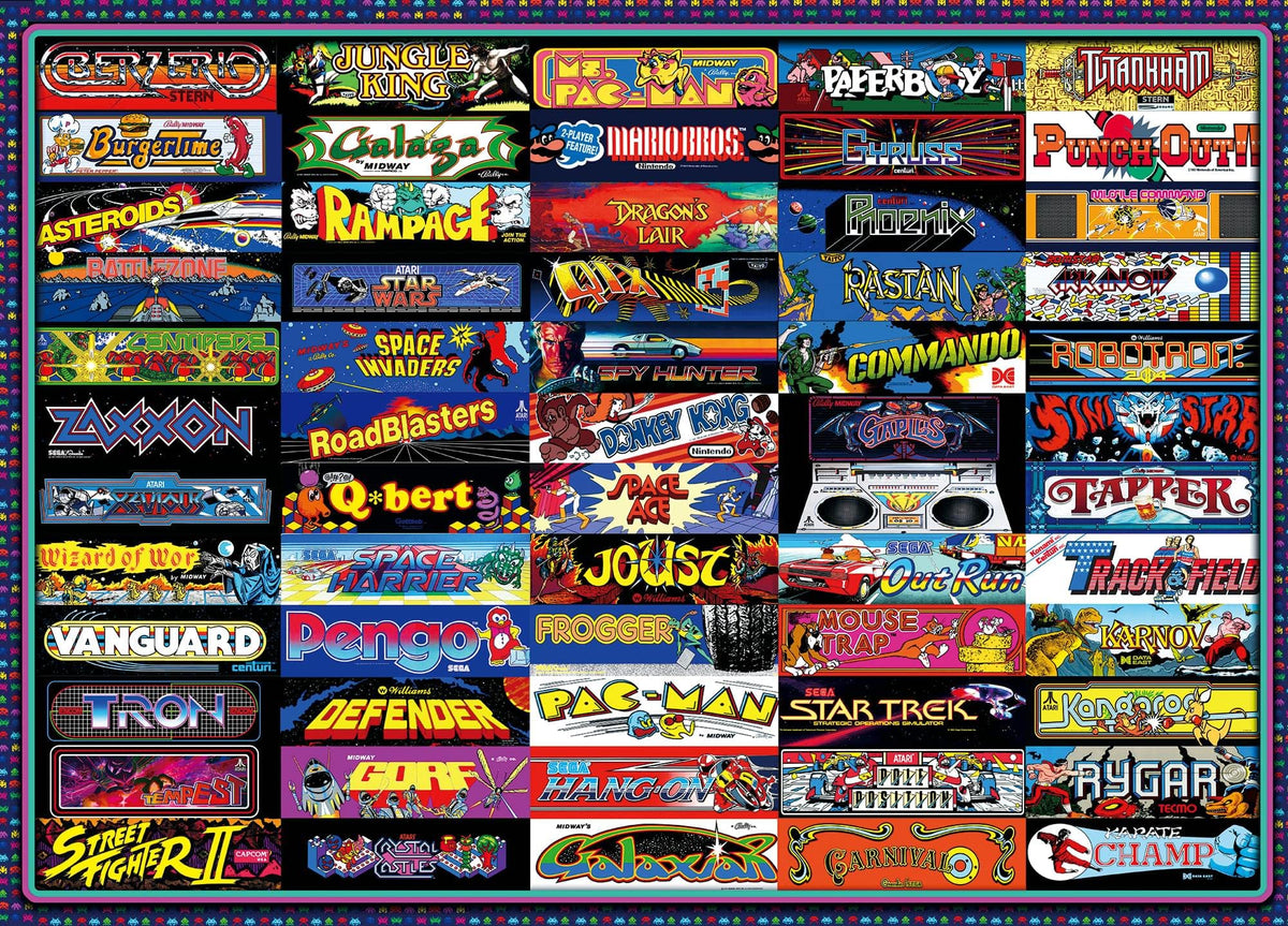 Toynk Arcadeageddon puzzle box with retro arcade collage for fans.