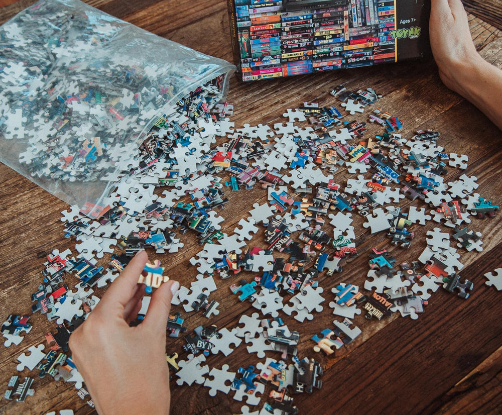 Toynk Blockbuster Era puzzle suits group or solo play for flexible fun.