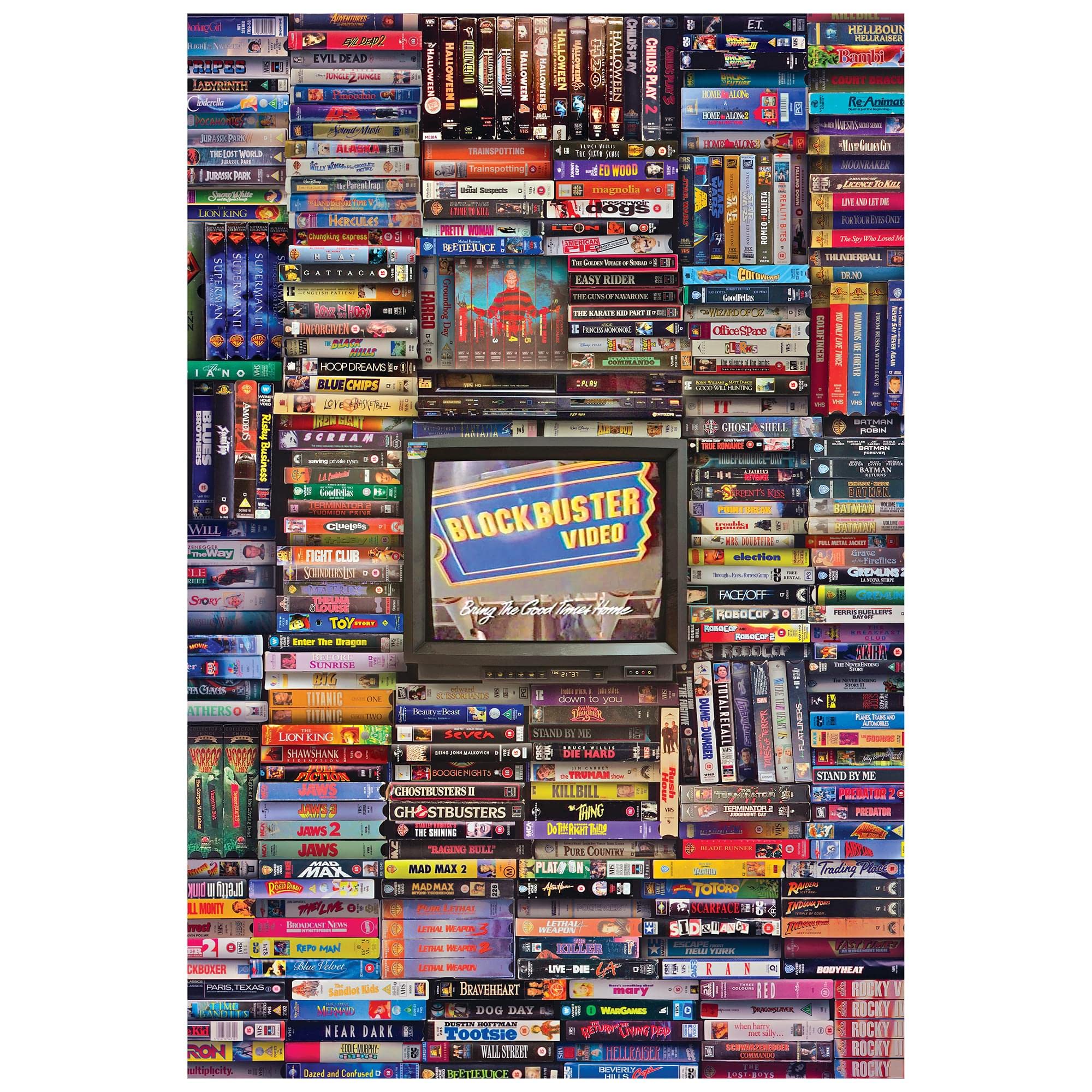 Toynk Blockbuster Era puzzle features nostalgic imagery for a retro-themed game night.