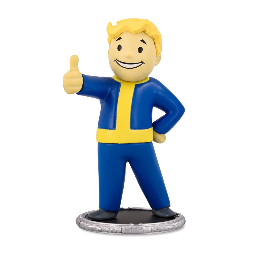 Toynk Vault Boy thumbs-up mini figure fits shelves, boosting gamer desk ambiance.