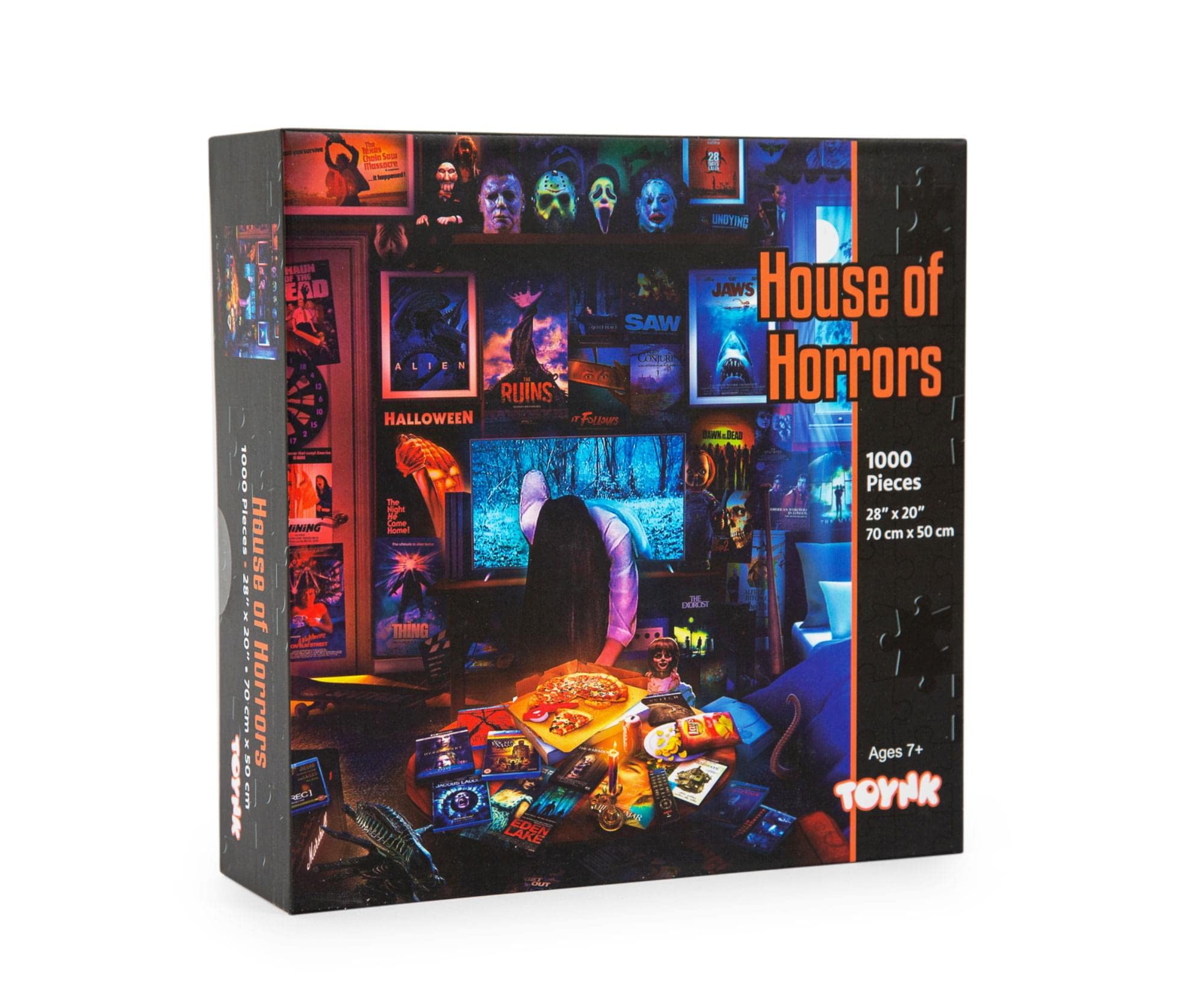 Toynk House of Horrors puzzle iconic collage highlights cult horror icons for collectors