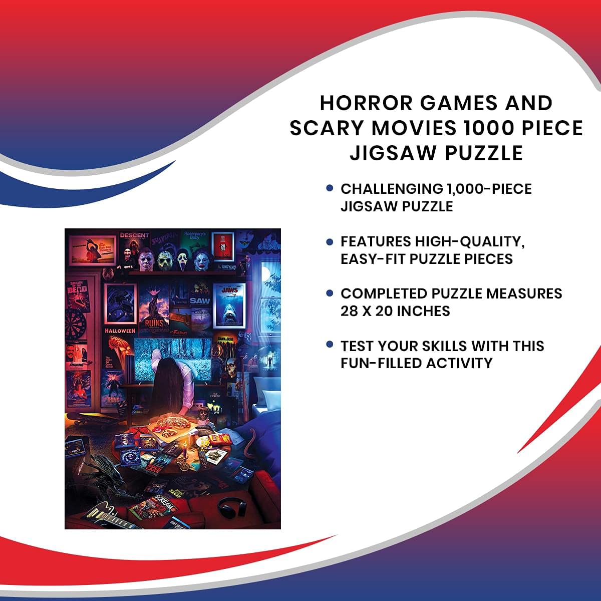 Toynk House of Horrors puzzle nightmarish icons evoke classic horror vibes