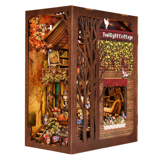 TOYQI Book Nook Kit dollhouse assembly in progress for teens