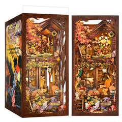 TOYQI Book Nook Kit front view with cozy village scene, ideal for desk decor