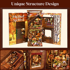 TOYQI Book Nook Kit harvest scene with apples and pumpkins for seasonal decor