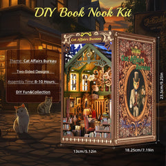 TOYQI Book Nook Kit wooden puzzle assembly process detail.