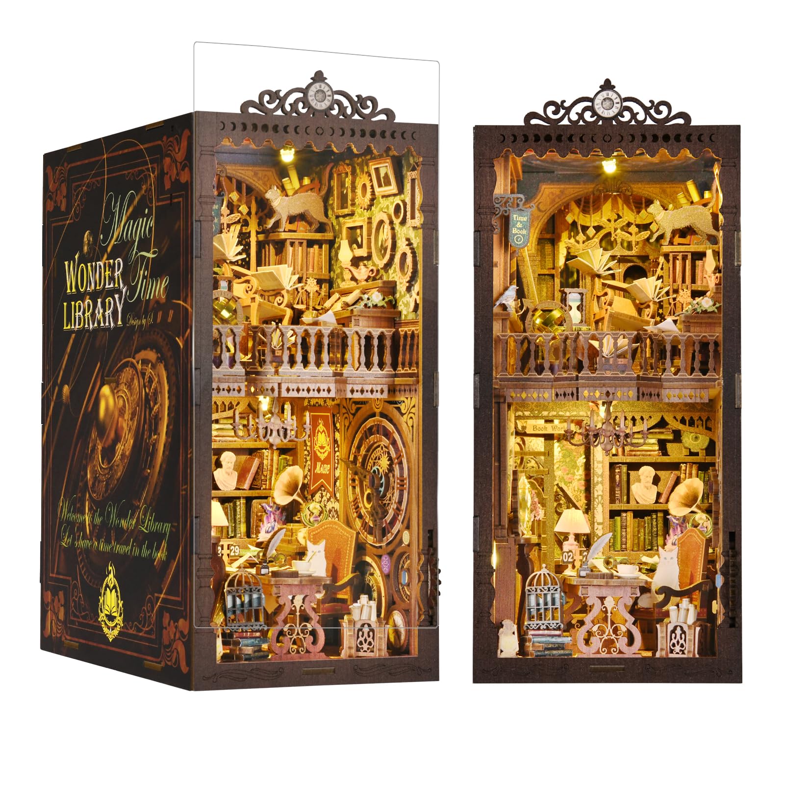 TOYQI DIY Book Nook Kit assembly scene showing hands-on crafting experience