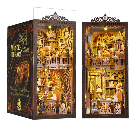 TOYQI DIY Book Nook Kit assembly scene showing hands-on crafting experience
