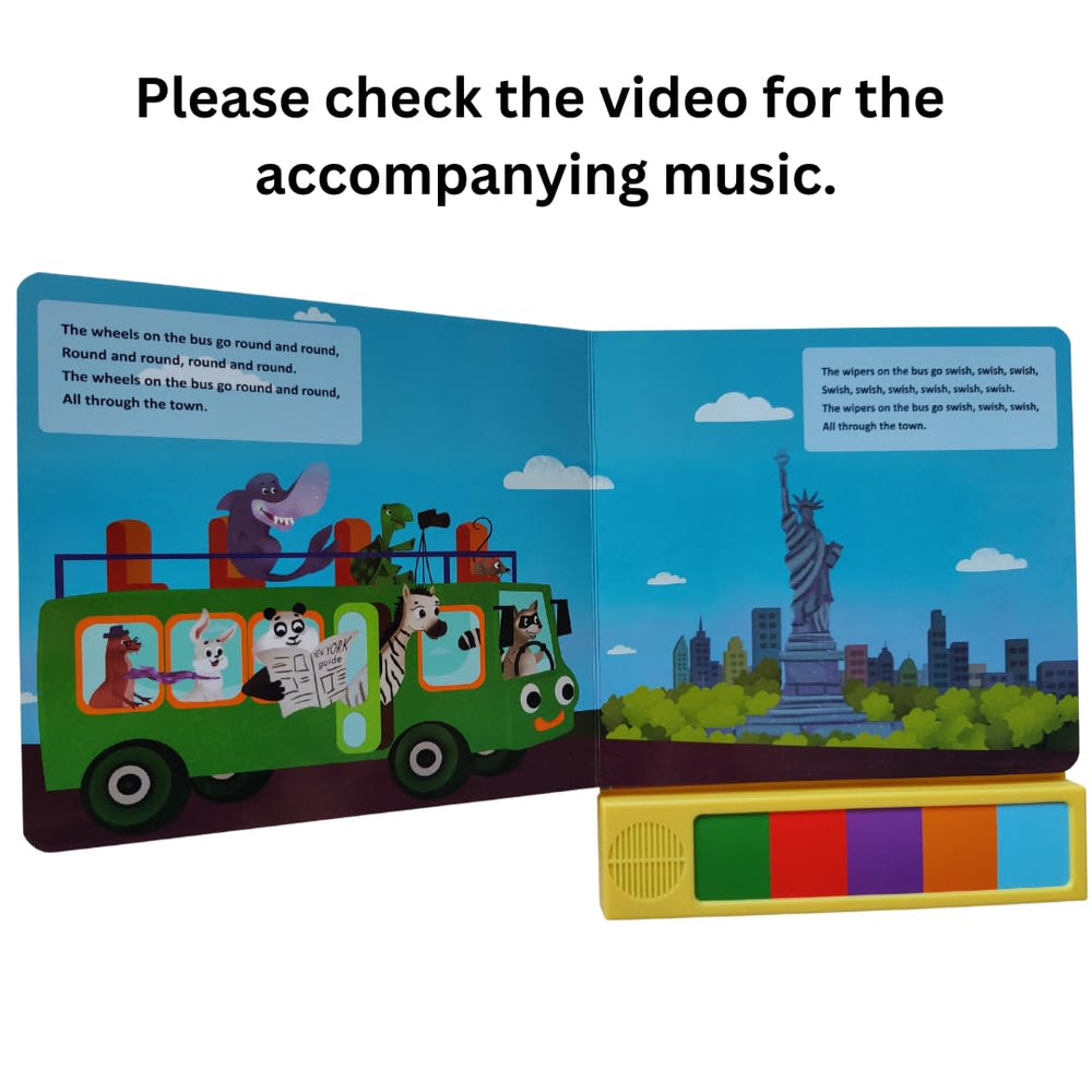 Toys and Love Wheels on the Bus color-recognition activity supports early learning.