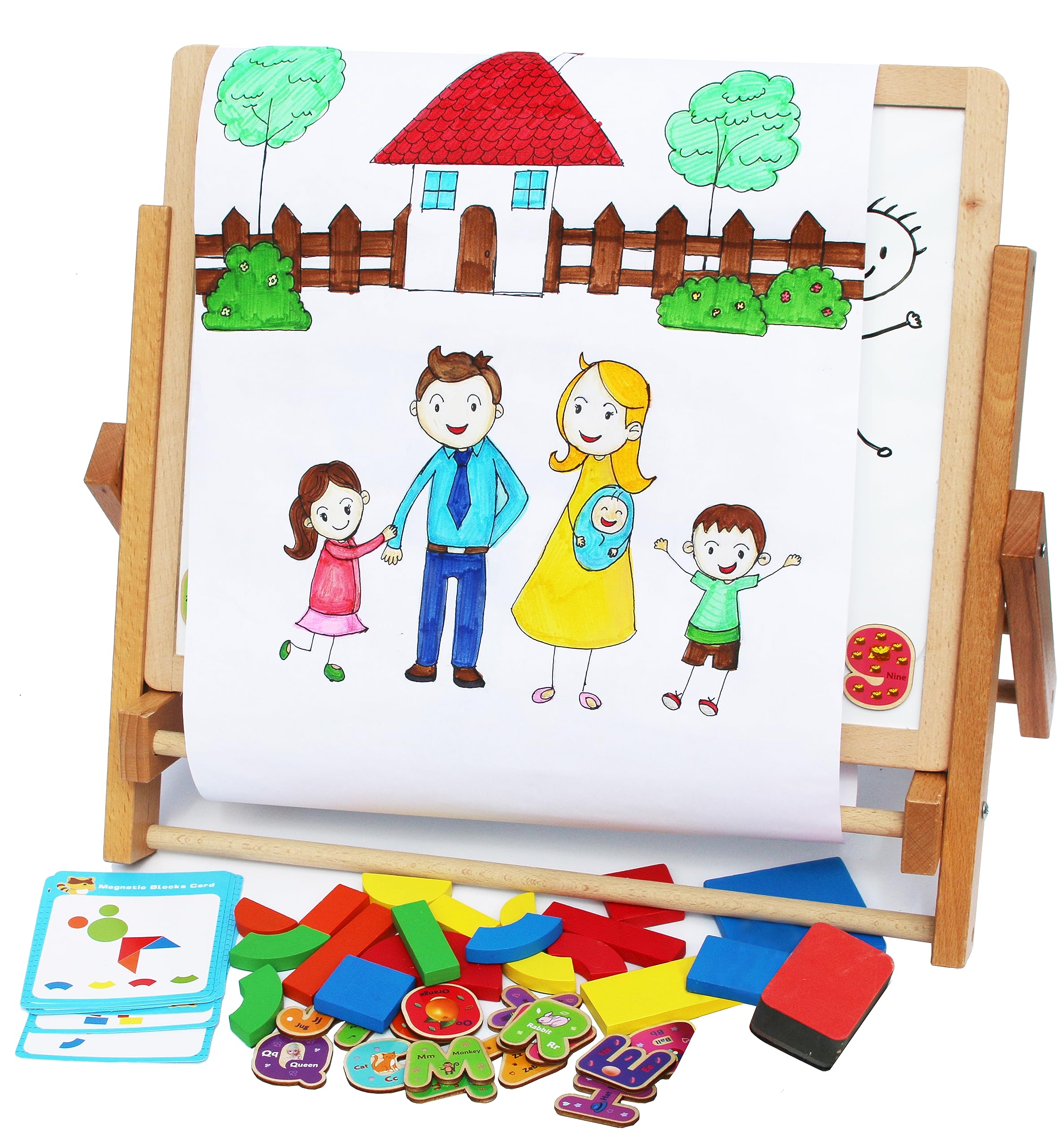 Toys of Wood Oxford TOWO adjustable easel stand for flexible play.