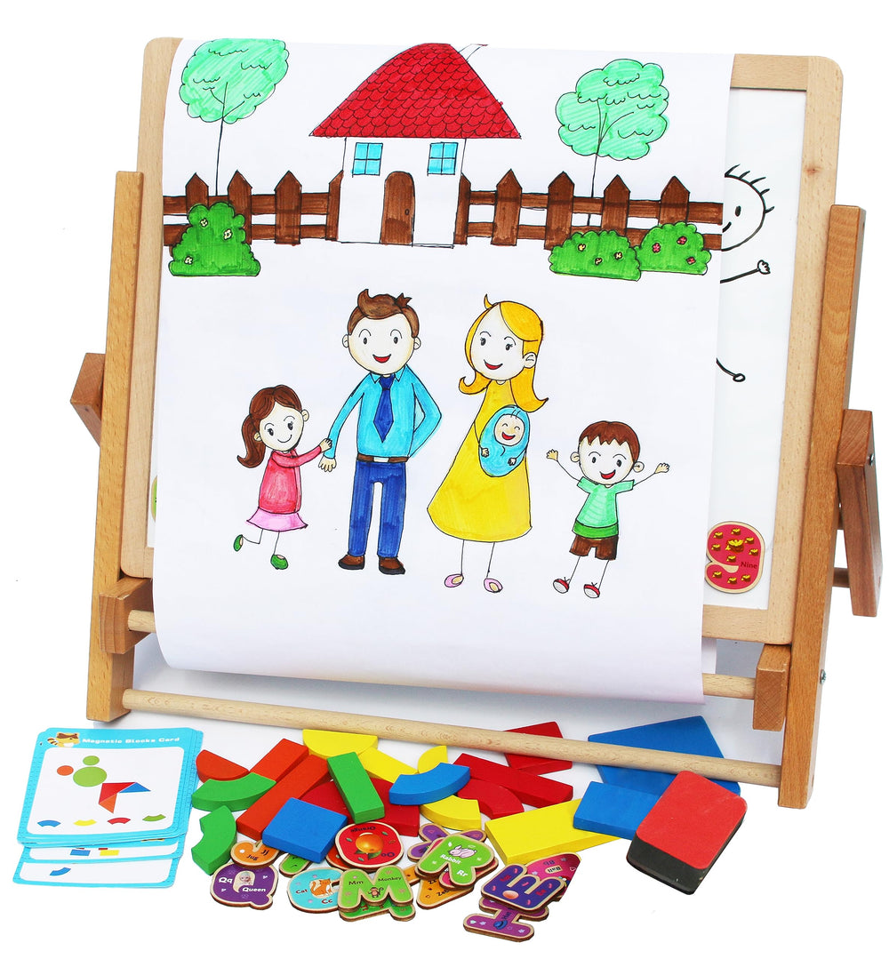 Toys of Wood Oxford TOWO adjustable easel stand for flexible play.