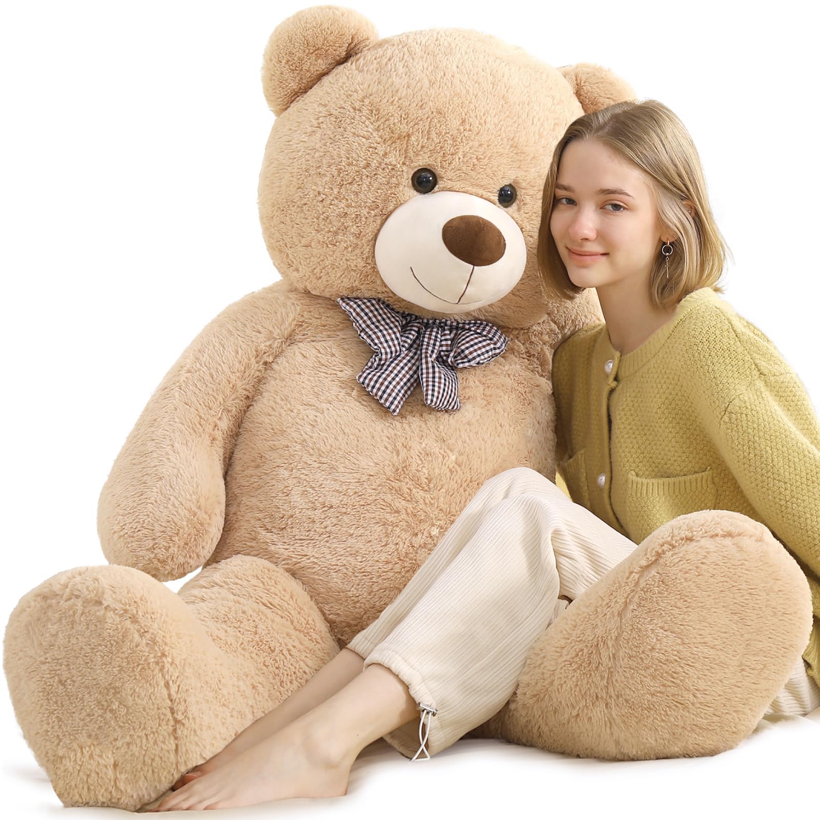 Toys Studio giant teddy bear 47 inch light brown ready for cuddling and gifting.
