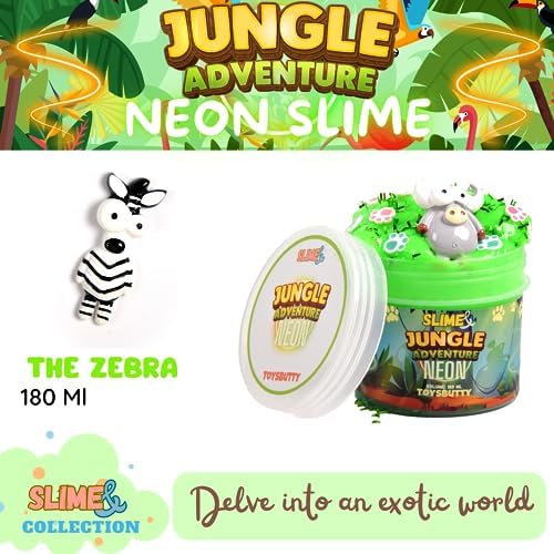 ToysButty FINOCLAY 2 zebra charm on green slime adds safari detail