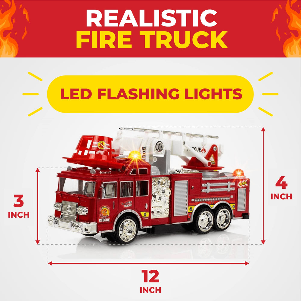 Toysery Fire Truck suits ages 3-7 to encourage creative play.