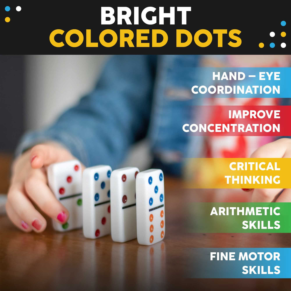 Toysery color-coded dominoes aid early math practice and pattern recognition.