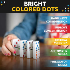 Toysery color-coded dominoes aid early math practice and pattern recognition.