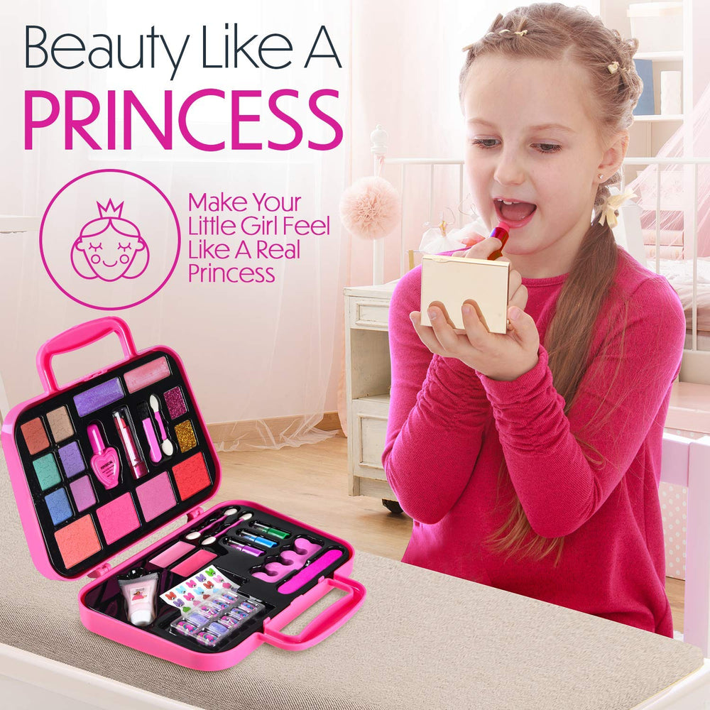 Toysical Princess makeup kit brushes and glitter for easy blending.