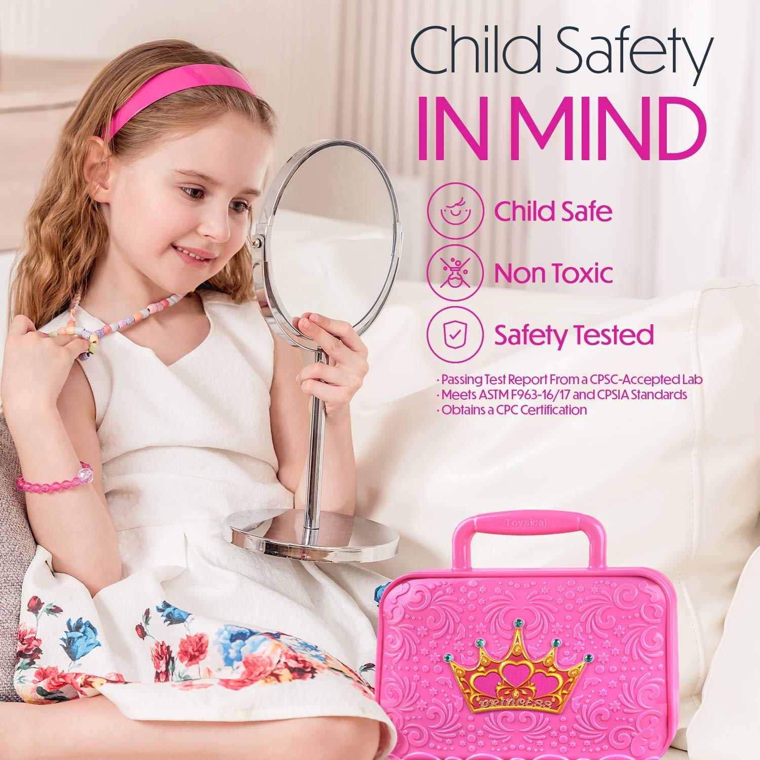 Toysical Princess makeup kit eye shadow powder with vibrant shades.