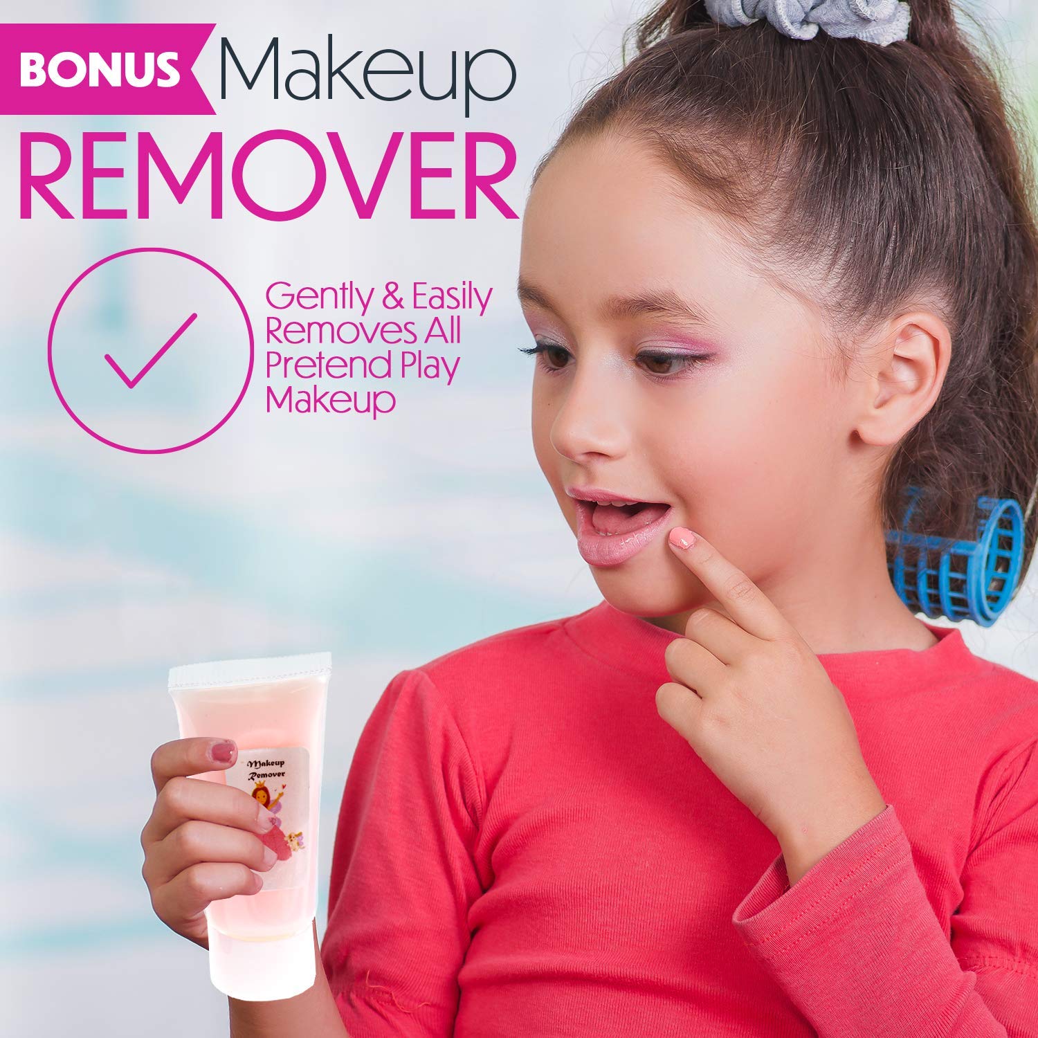 Toysical Princess makeup kit lipstick with kid-friendly glossy color.