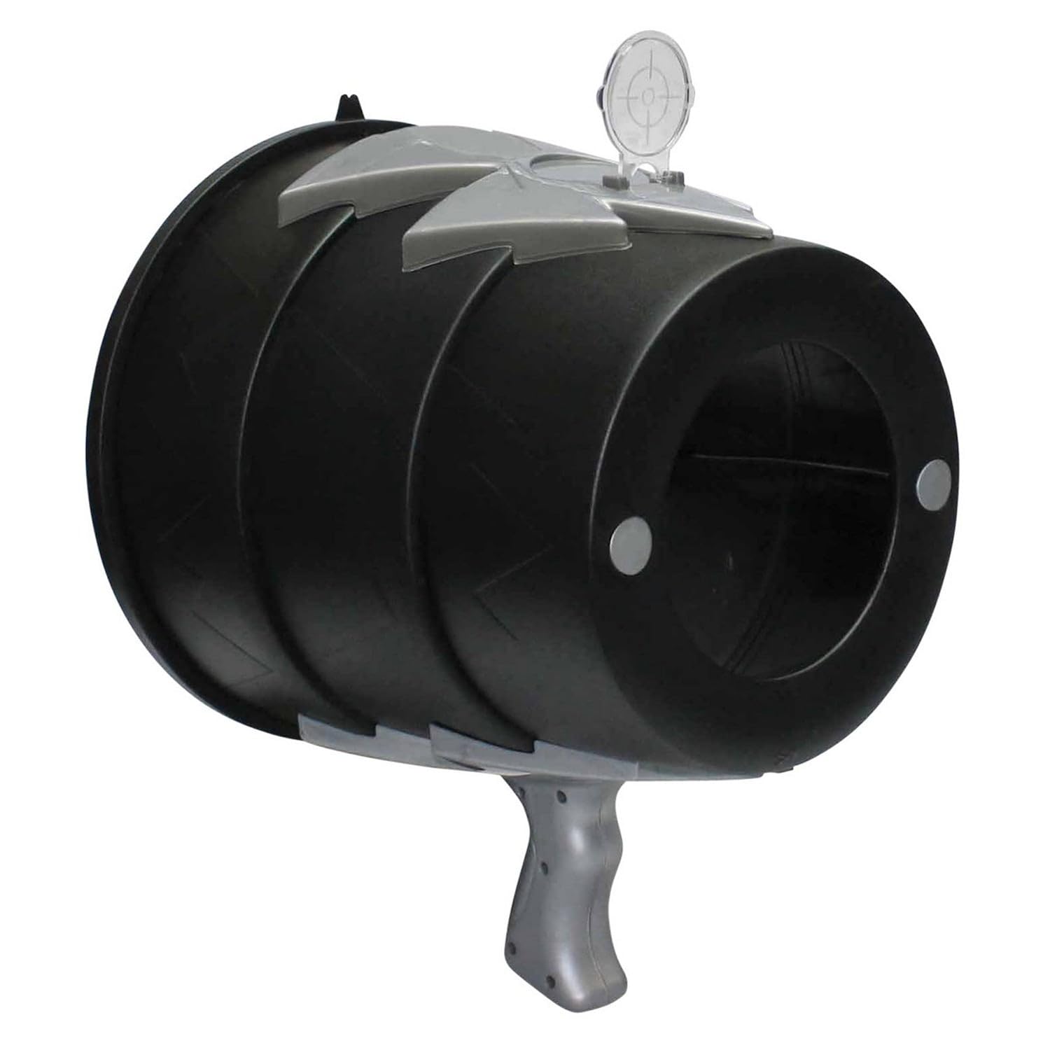 Toysmith Airzooka launches a harmless ball of air for indoor play.