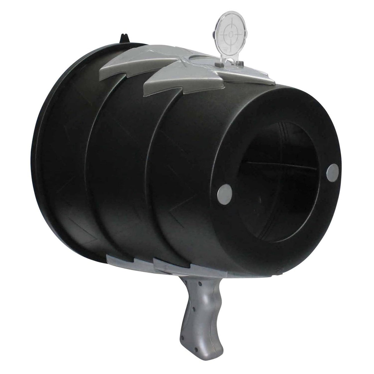Toysmith Airzooka launches a harmless ball of air for indoor play.