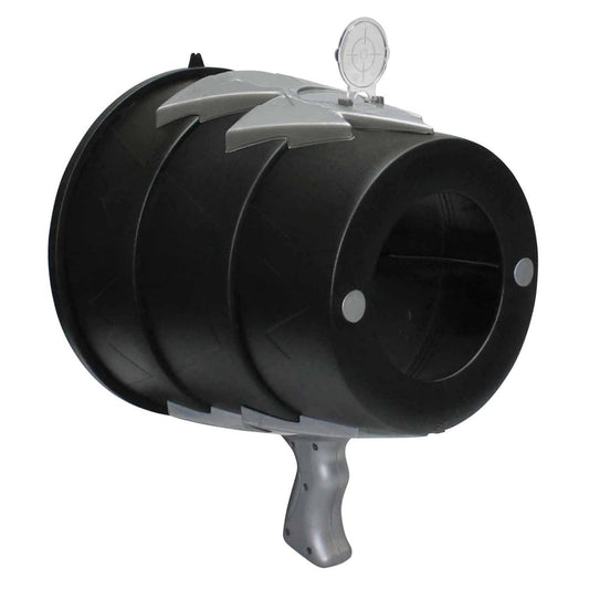 Toysmith Airzooka launches a harmless ball of air for indoor play.
