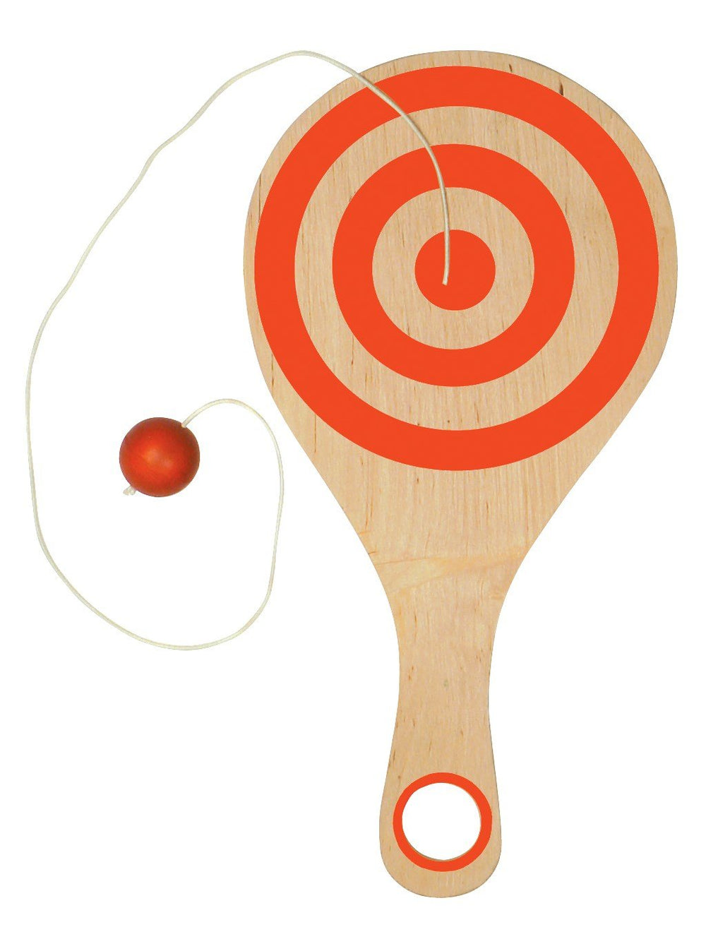 Toysmith Bounce Back Paddle Ball: wooden paddle with elastic corded ball for family play