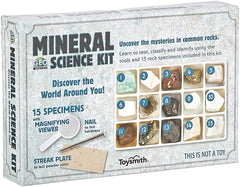 Toysmith Mineral Science Kit explorer set showing colorful minerals for hands-on geology learning