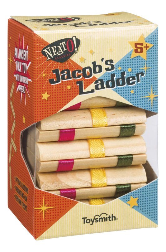Toysmith Neato! Jacob's Ladder blocks and ribbon create an engaging optical illusion.