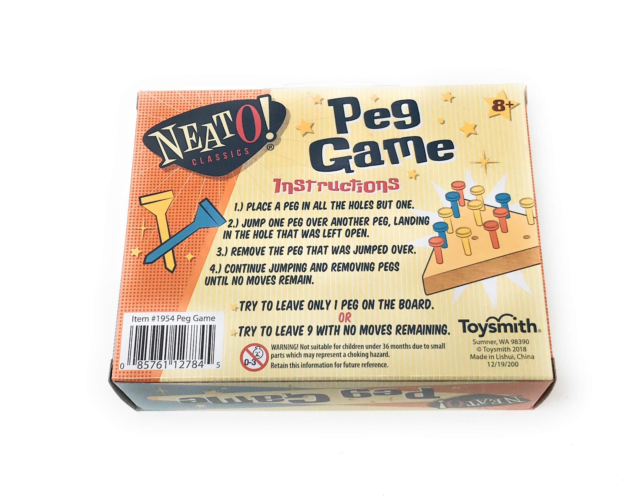 Toysmith Peg Game side view, compact puzzle for quick challenges