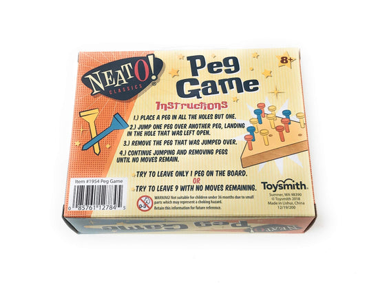 Toysmith Peg Game side view, compact puzzle for quick challenges