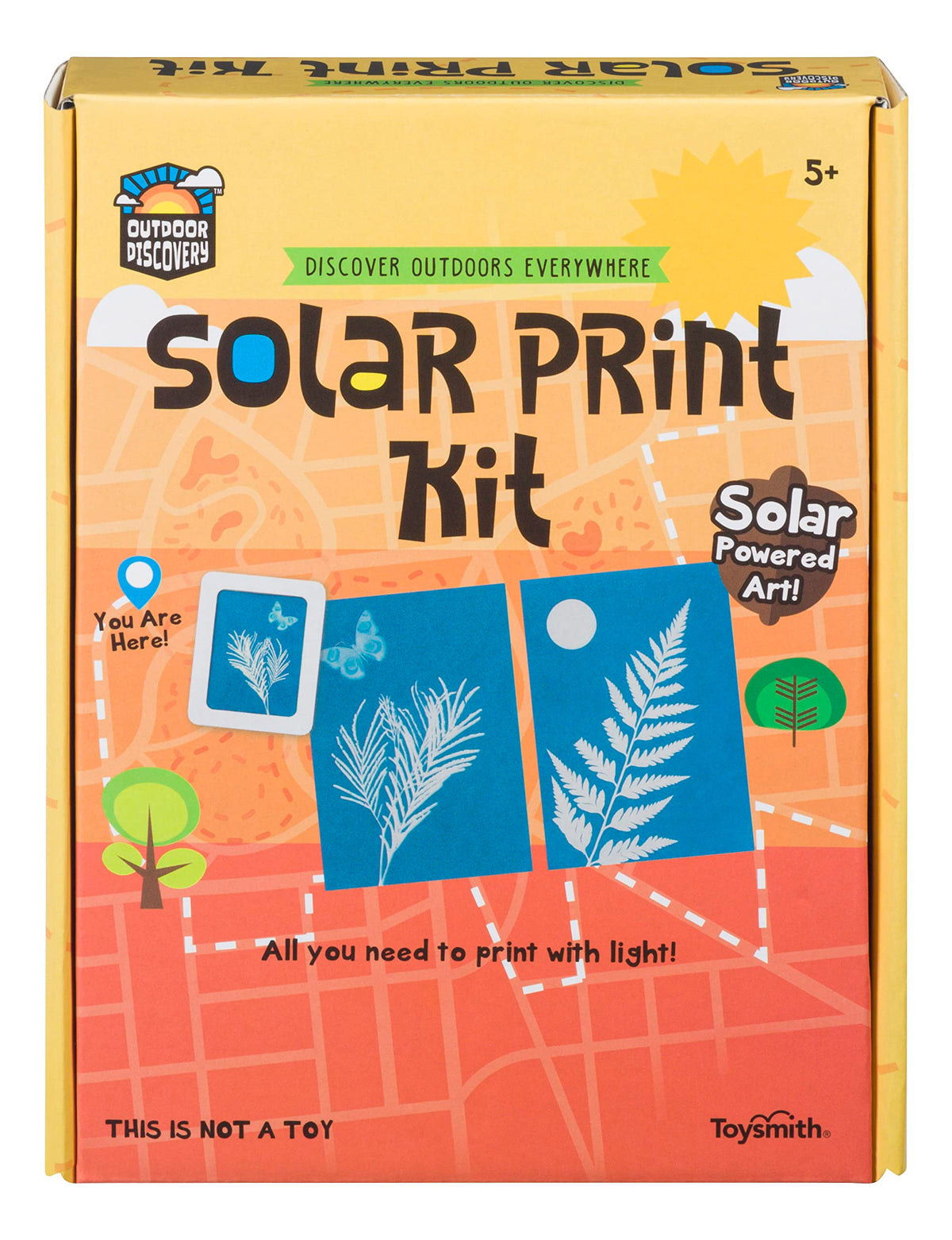 Toysmith Solar Print Kit blank note cards ready for sun-activated designs
