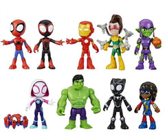 Toys+ Marvel Spidey and His Amazing Friends 10-pack collection figures for imaginative play and display.