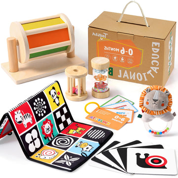 Toyssa 6-in-1 spinning drum enhances visual and auditory exploration for babies