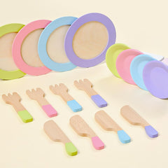 Toyssa family pretend kitchen scene fosters bonding and role-play.