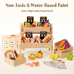 Toyssa shopping bag and play money support pretend budgeting and checkout play.
