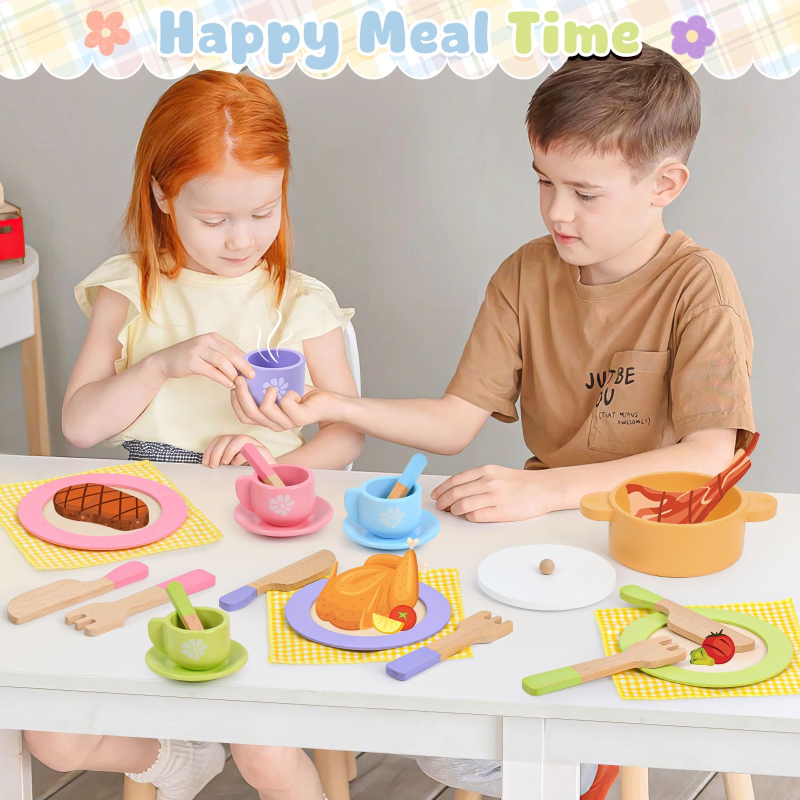 Toyssa spice jars and small cookware for pretend flavor creation.