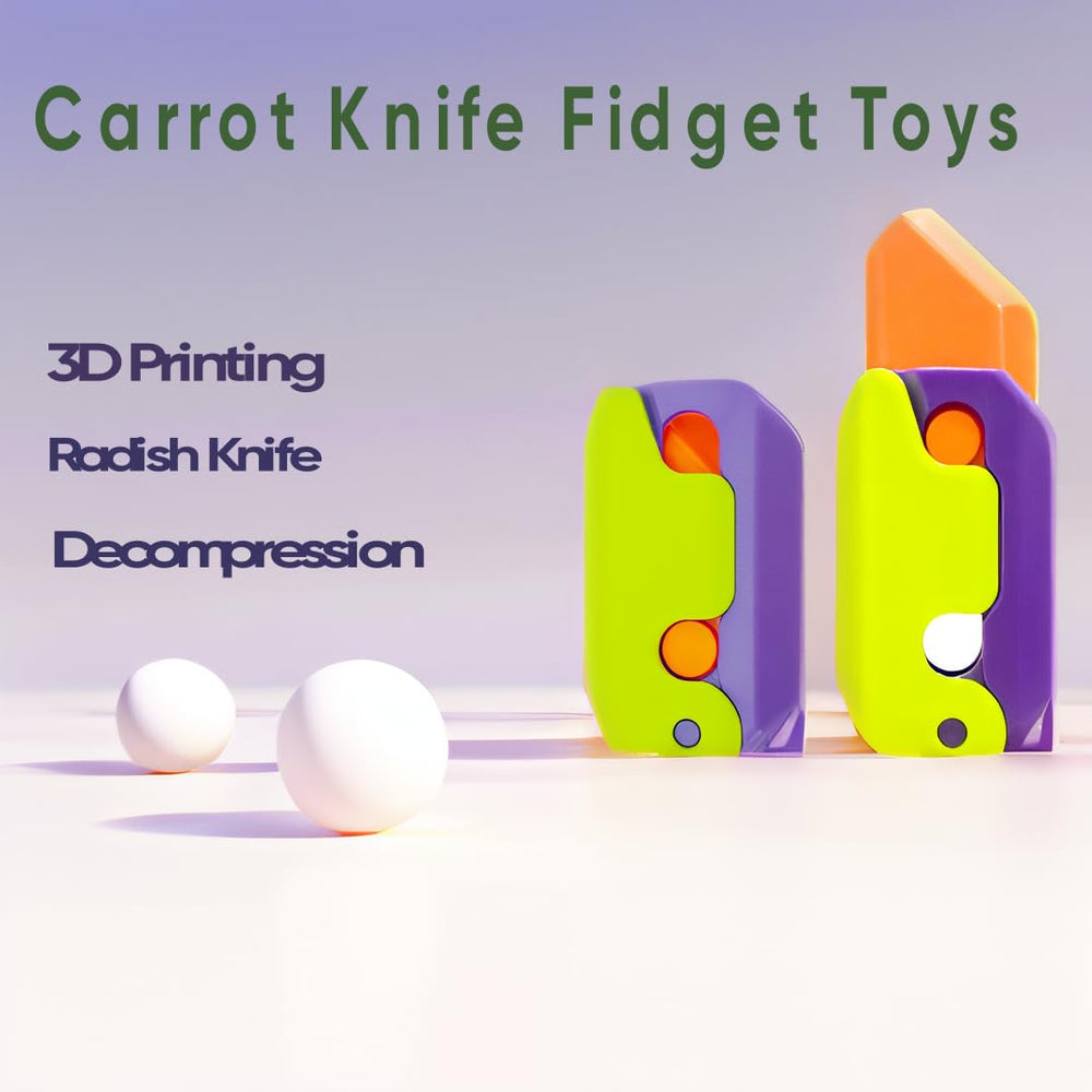 ToySupplyFun 3D Fidget Knife Toy greenpurple side view for pocket-sized fun